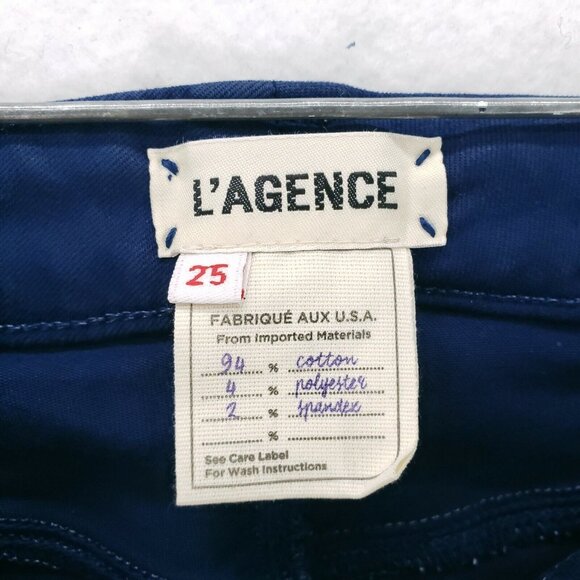 L’AGENCE Indigo Blue Skinny Stretch Jeans Low Rise Ankle Size 25 NWT - Picture 6 of 6